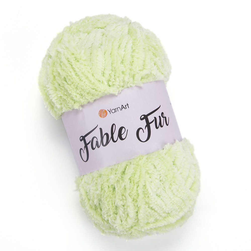Пряжа YarnArt Fable Fur, імітація хутра, колір 983, салатовий