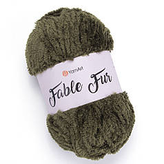 Пряжа YarnArt Fable Fur, імітація хутра, колір 982, хакі