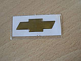 Наклейка s вставка в емблемі Chevrolet на кермо хрестик 44х14.5х0.7 мм силіконова жовта емблема авто Шевролет, фото 2
