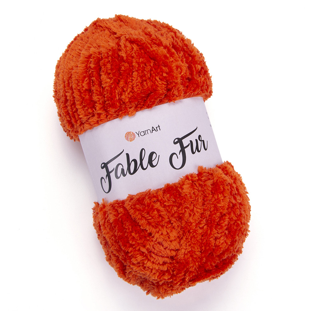 Пряжа YarnArt Fable Fur, імітація хутра, колір 980, терракот