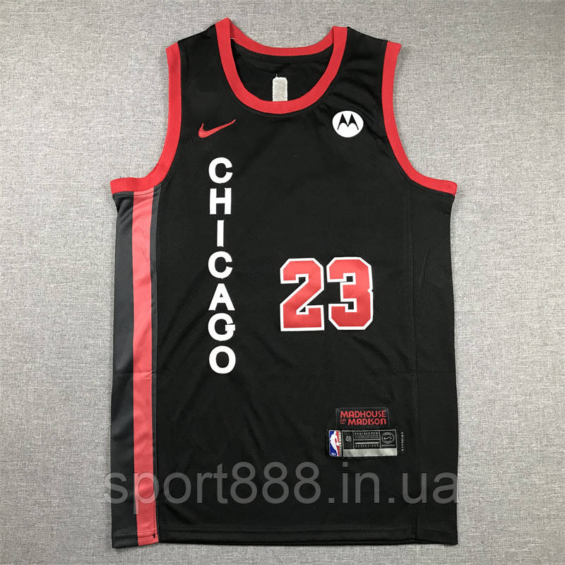 Чорна баскетбольна майка джерсі Джордан Nike 23 Jordan команда Chicago Bulls 2023-2024