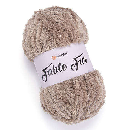 Пряжа YarnArt Fable Fur, імітація хутра, колір 968, молочний шоколад, фото 1