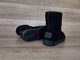 Черные UGG ЗАМША натуральная Высокие (Н= 20см) классические угги без застежки мужские ботинки сапоги, фото 3