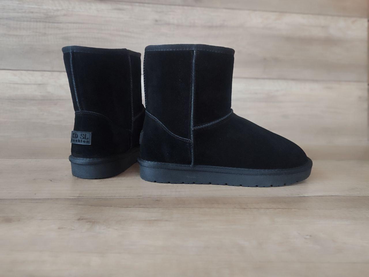 Чорні УГИ ЗАМША натуральна Високі (H = 20 см) класичні уги без застібки чоловічі черевики чоботи