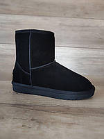 Черные УГГИ ЗАМША натуральная Высокие (Н= 20см) классические угги без застежки мужские ботинки сапоги 44
