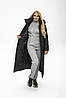 Стильне жіноче зимове пальто з капюшоном Агата чорне,44-58, фото 4