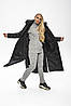 Стильне жіноче зимове пальто з капюшоном Агата чорне,44-58, фото 5