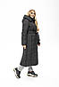 Стильне жіноче зимове пальто з капюшоном Агата чорне,44-58, фото 7