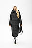 Стильне жіноче зимове пальто з капюшоном Агата чорне,44-58, фото 8