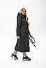 Стильне жіноче зимове пальто з капюшоном Агата чорне,44-58, фото 9