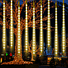 Гірлянда Бурульки від мережі 3м х 50 см (8 бурульок), Теплий білий / Новорічна вулична гірлянда Танучі бурульки, фото 6