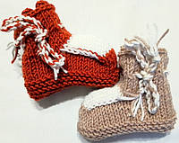Теплі в'язані дитячі напіввовняні пінетки шкарпетки-шкарпетки на хлопчика та дівчинку 0-6 місяців, довжина стопи 8-10 см