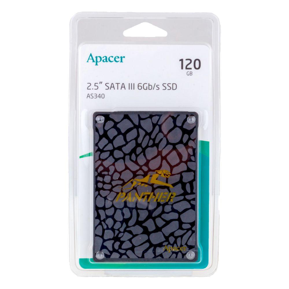 SSD Диск Apacer AS340 120GB 2.5" 7mm SATAIII Standard (AP120GAS340G-1) Характеристика Черный от магазина style - фото 2 - id-p2059560619