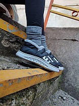 36-37 р Ugg GREY дутики детские СЕРЫЕ с опушкой с буквами на высокой подошве непромокаемые зимние, фото 4