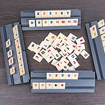 Настільра гра Rummikub / Руммікуб (Rummy Доріжна версія в пластиковому кейсі) + правила українською, фото 5