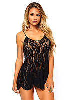 Пеньюар Leg Avenue Rose Lace Flair Chemise Black One Size