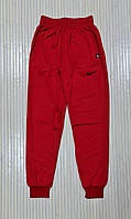 Спортивные мужские штаны с манжетами трикотажные бордовые размер 46-50