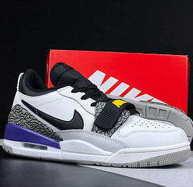Чоловічі кросівки Nike Jordan Legacy 312 Low стильні молодіжні білі чорні фіолетові