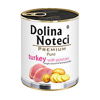 Консерва Dolina Noteci Premium Pure для собак аллергиков с индейкой и картофелем, 800 гр