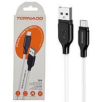 Кабель USB-Micro TORNADO TX9 (2,4A/1м/силикон) белый