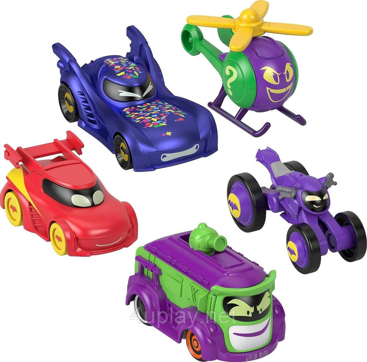 Набір машинок Fisher-Price DC Batwheels 1:55 Scale Toy Cars 5-Pack Оригінал