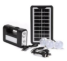 Багатофункціональний ліхтар GDPLUS Solar GD-8017 Сонячна панель + 3 лампи + павербанк