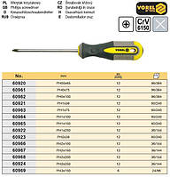 Отвертка крестообразная Польша крестовая PH0х100 мм CrV VOREL-60962