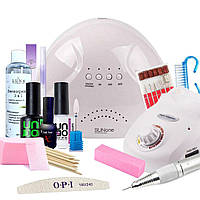 Стартовый набор для маникюра для начинающих "UNO" с лампой SUN 1, 48W и фрезером ZS-603 (Маникюрный набор)