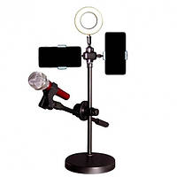 Світлове кільце для фото та відео з підтримкою мікрофона Чорна