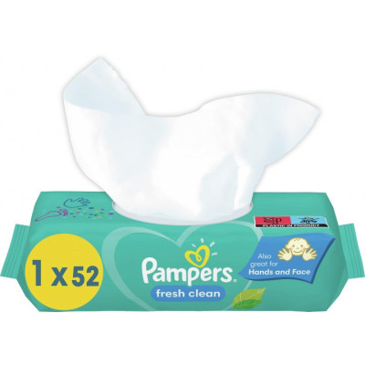 Дитячі вологі серветки Pampers Fresh Clean 52 шт (8001841041360) PRS