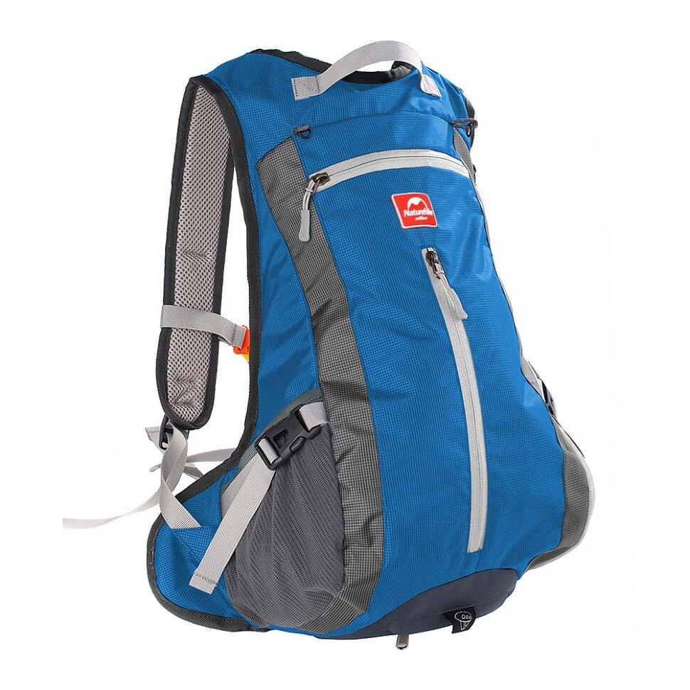Велорюкзак з чохлом для шолома Naturehike 15 л sky blue NH15C001-B, блакитний, фото 1