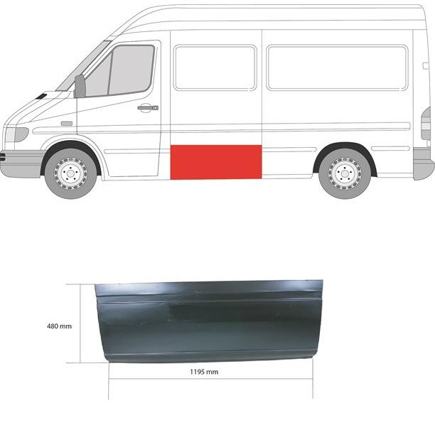 Низ боковини MERCEDES SPRINTER (95- р.) висота 40 см (вир-во KLOKKERHOLM)