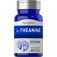 L-теанин Piping Rock L-Theanine 200 mg 60 Quick Release Capsules