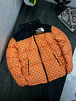Куртка мужская зимняя The North Face утепленная до -25°С оранжевая Пуховик дутый короткий на зиму Норт Фейс