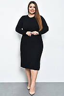 Платье женское однотонное черного цвета батал р.XL/2XL 170617S