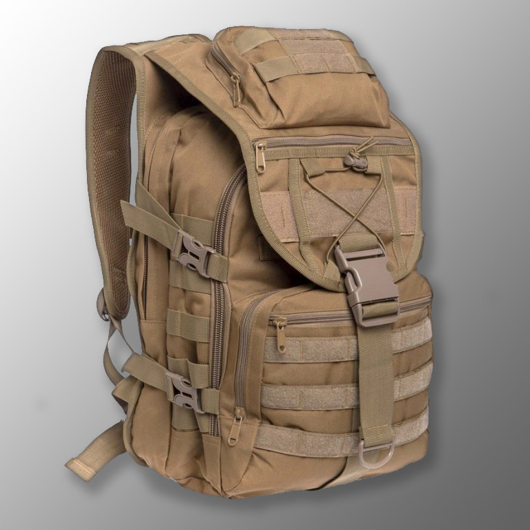 🔥 Тактичний рюкзак, військовий "Silver Knight - TY-9900. 30 літрів" (койот), армійський, EDC, мультикам