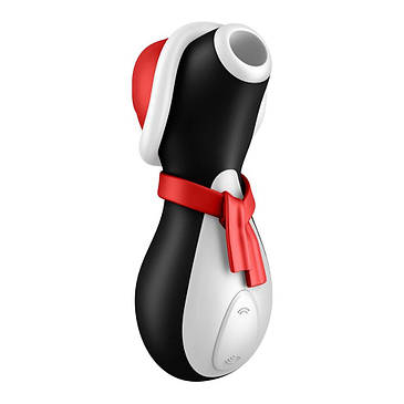 Вакуумний кліторальний стимулятор Satisfyer Penguin Holiday Edition, у шапочці та шарфі, фото 1