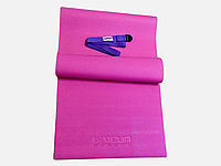 Комплект килимок і ремінь для йоги LiveUp YOGA MAT + BELT рожевий 173x61x0.4см