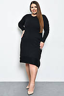 Платье женское однотонное черного цвета батал р.XL/2XL 170618T Бесплатная доставка