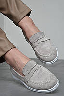 Туфлі-лофери жіночі світло-сірого кольору р.37 171105T Безкоштовна доставка