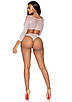 Боди Leg Avenue Top bodysuit with thong back White KW, фото 3
