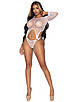 Боди Leg Avenue Top bodysuit with thong back White KW, фото 5
