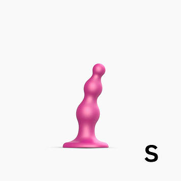 Насадка для страпона Strap-On-Me Dildo Plug Beads Framboise Metallic S Bomba💣