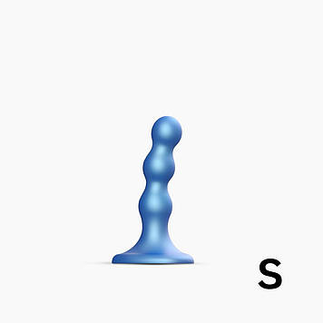 Насадка для страпона Strap-On-Me Dildo Plug Balls Blue Metallic S Bomba💣