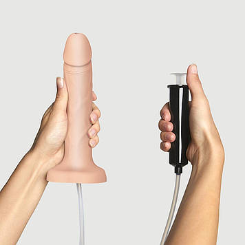 Фалоімітатор, що кінчає Strap-On-Me Squirting Cum Dildo Realistic Vanilla, діам. 3,5 см, силікон  БОМБА