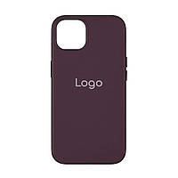 Чехол Leather Case with MagSafe для iPhone 15 Plus Цвет Ink e