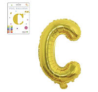 Фольгированный надувной шар буквы, буква C, золото, 32 дюйма (81 см)