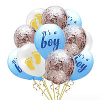 Набор надувных шаров для гендерной вечеринки, выписки с роддома, фотосессии "Это мальчик"