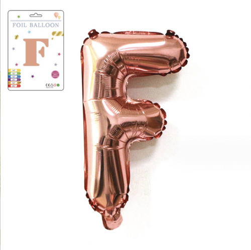 Фольгована надувна куля букви, буква F, рожевий, 81 см