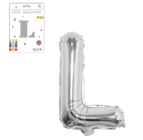 Фольгована надувна куля букви, буква L, срібло, 40,5 см
